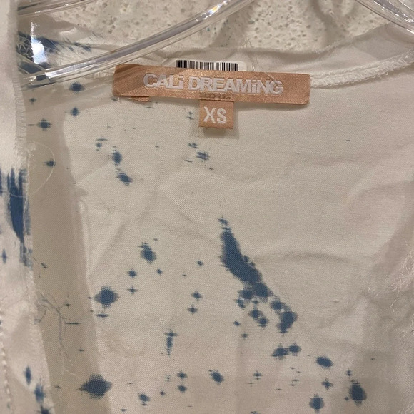 Cali Dreaming Paint Splatter Poet Wrap Top Size XS VGUC - Picture 2 of 5